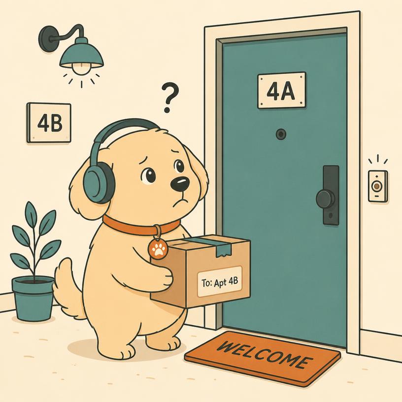 Pip the puppy illustrating “The Job Interview”
